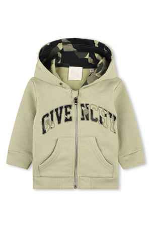 felpa in cotone verde GIVENCHY KIDS | H30467602